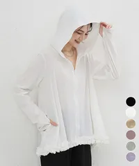 シアパーカー長袖フリルラッシュガード夏服のサムネイル