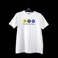 ニューエラ NEW ERA Tシャツ カットソー 半袖 NYC Transit グラフィック ロゴ 刺繍 S 白 ホワイト 国内正規品 美品のサムネイル
