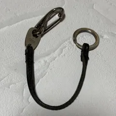 GUCCI グッチ キーリング キーホルダー バッグチャーム レザーストラップ ブラック シルバー ロゴプレート A38のサムネイル