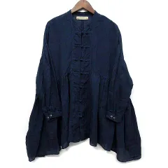 スズキ タカユキ suzuki takayuki 2025SS chinese knot blouse チャイニーズ ノット ブラウス シャツ ダークネイビー 002251-08のサムネイル