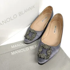 MANOLO BLAHNIK マノロブラニク フラットシューズ 39 パンプス ハンギシ サテンのサムネイル