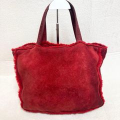 MARY QUANT ボア トートバッグ ワインレッド - メルカリ