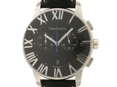 TIFFANY&Co. ティファニー アトラス クロノグラフ 888.1001 腕時計 ステンレススチール/本革 ブラック文字盤 クオーツ メンズ【中古】472のサムネイル