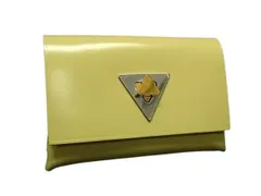 BOTTEGA VENETA ボッテガヴェネタ コインケース トライアングル 651446 パステルイエロー レザー ユニセックス ターンロック 美品のサムネイル
