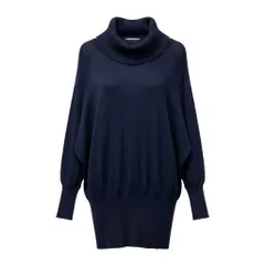 85g5 Alexander McQueen アレキサンダーマックイーン プルオーバーニットセーター タートルネック トップス イタリア製 XSサイズ ネイビー ウール100％ メンズ 男性用u02tのサムネイル