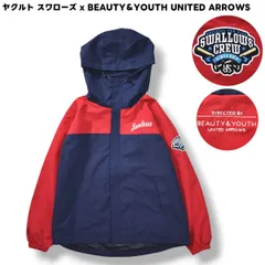 東京 ヤクルト スワローズ x ビューティーアンドユース ユナイテッドアローズ BEAUTY＆YOUTH UNITED ARROWS ベースボール ジャケット パーカー 刺繍 ワッペン ロゴ M レッドxネイビー メンズのサムネイル