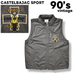 90s ヴィンテージ カステルバジャック スポーツ CASTELBAJAC SPORT ナイロン ベスト ウィンドブレーカー ジャンパー 裏地 メッシュ 刺繍 ロゴ 3 グレー ゴルフ スポーツ メンズのサムネイル