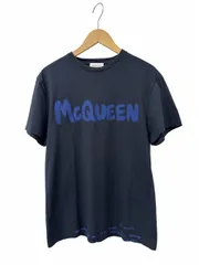 アレキサンダーマックイーン ALEXANDER MCQUEEN フロント ロゴ プリント 半袖 Tシャツ XS 紺 ネイビー ブランド古着ベクトル 中古260512のサムネイル