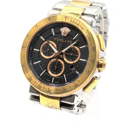 Versace Medusa Watch Gold Round Black dial Date chronograph  Y2K 00S ヴェルサーチ 時計 メドゥーサ クオーツ レディース ラウンド ゴールド ブラック文字盤 デイト クロノグラフ 稼働品のサムネイル