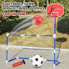 サッカーゴール バスケットゴール 2in1ミニ サッカー フットサル コンパクト 子ども 部屋 庭 玩具 スポーツ 未使用 CZH526P037のサムネイル