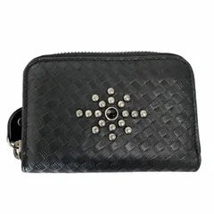 エイチティーシー HTC STUDDED SMALL ZIP WALLET スタッズ スモール ジップ ウォレット レザー コインケース 黒ブラック ブランド古着ベクトル 中古▲■260505のサムネイル