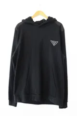 プラダ PRADA Cotton Logo Hoodie 2024製造 トライアングルロゴ ラバープリント コットンロゴ フーディ プルオーバー パーカー UJL20A R232 1U77 XXL 黒 ブラック ☆AA★ 250623のサムネイル