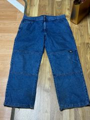 極太00s DICKIES ダブルニーバギーデニムパンツ W36 ヘビーオンス