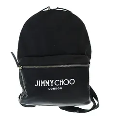 ジミーチュウ JIMMY CHOO WILMER ウィルマー ロゴ プリント バックパック リュック 黒ブラック ブランド古着ベクトル 中古▲●251028のサムネイル
