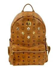 エムシーエム MCM スタッズ バックパック リュック ロゴプリント 茶色 ブラウン BAG カバン 鞄 ☆AA★のサムネイル