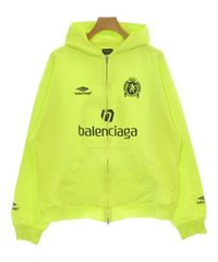 バレンシアガ サッカーフーディ ジップアップパーカー ネオンイエロー