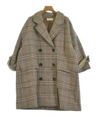 美品】SLOBE citron.シャギーチェックショートコート グリーン 36