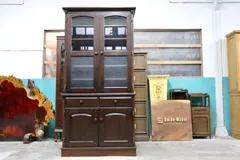 GMJS138○karimoku / カリモク ER3150 食器棚 カップボード 飾り棚 キャビネット カントリー 国産家具 レトロ 希少 美品のサムネイル