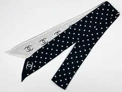 CHANEL シャネル ヘアバンド ツイリー スカーフ リボン バンドー シルク ブラック ホワイト 2025SS AAB001 B20387 U0655 美品のサムネイル