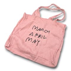 MARCH APRIL MAYマーチエイプリルメイ リネン ロゴトートバッグモモ 
