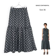 GRACE CONTINENTAL グレースコンチネンタル シアー ドット プリント スカート Size36  /R26519のサムネイル