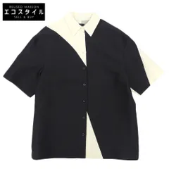 JOSEPH　ジョセフ　ウールシルク アニメーション シャツ トップス レディース ブラック×アイボリー 38 BLJRIZ0101　38のサムネイル