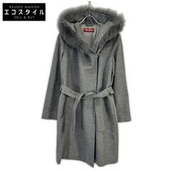 Max Mara Studio フォックスファー付コート38 グレー Max Mara Studio フォックスファー付コート38 グレー - メルカリ
