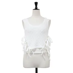 【美品】JANE SMITH ジェーンスミス タンクトップ ホワイト 36(S) 26春夏 ナイロン コットン レース リボン レイヤード NYLON COTTON FLOWER LACE RIBBON LAYERED TANK TOP【レディース】【中古】のサムネイル
