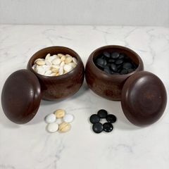 蛤碁石 那智黒石 木製碁笥付き 囲碁 碁石セット 訳あり - メルカリ