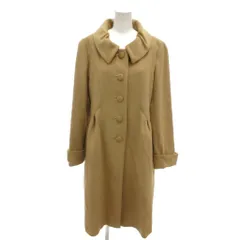 ユキトリイ YUKI TORII 美品 ステンカラーコート アンゴラ混 40 ベージュ タックデザイン 切り替えディティール /MX ■ECF005のサムネイル