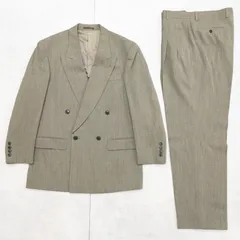 LANVIN ランバン スーツ セットアップ ジャケット パンツ ダブルボタン ヴィンテージ ウール ナイロン ベージュ メンズ 38 b02133のサムネイル
