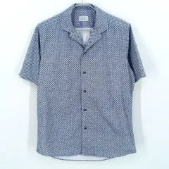 コルネリアーニ メンズ 夏 微ストレッチ 半袖 シャツ ブルー 40 (HU45676)のサムネイル