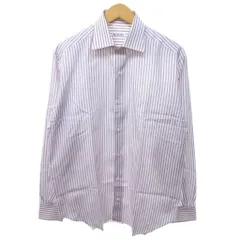 ロロピアーナ Loro Piana シャツ 長袖 ストライプ レギュラーカラー 赤 レッド 白 ホワイト /HWのサムネイル