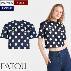 美品】PATOU 紺ブレ 金ボタン カシミヤ混 ロゴパッチ 38 花陽浴 純米大 