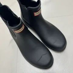 (1回着用) HUNTER ハンター オリジナル チェルシー ショート レインブーツ ブラック 270のサムネイル
