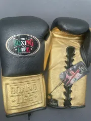 ノーボクシングノーライフグローブ 8オンス (no boxing no life) ブラック GOLDのサムネイル