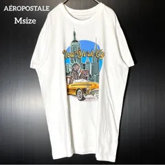 【AÉROPOSTALE】ネズミ イエローキャブ タクシー エンパイアステートビル アメリカ ニューヨーク ピザ エアロポステール 半袖Tシャツ US古着 USA輸入 ホワイト Msizeのサムネイル