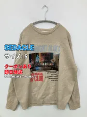 SEDACLE セダクル ニット/セーター S アイボリー ウール・ニット 前面プリント ミドル丈 長袖 クルーネック(丸首) レディースのサムネイル