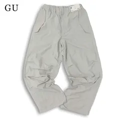 【新品 24SS】 GU ジーユー 通年★ ナイロン ワイド カーゴ パラシュート パンツ Sz.XS メンズ 灰 グレーのサムネイル