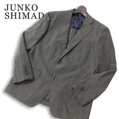 JUNKO SHIMADA JS homme ジュンコシマダ 春夏★ ストレッチ 背抜き チェック柄 テーラード ジャケット Sz.AB5 メンズ 灰のサムネイル