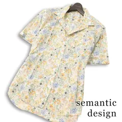 semantic design セマンティック デザイン 春夏★ 半袖 花柄 フラワー 総柄 シャツ 大きいサイズ Sz.LL メンズのサムネイル