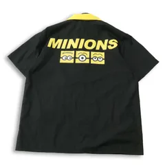 【美品】UNIVERSAL STUDIOS JAPAN ユニバーサルスタジオジャパン 春夏 半袖 ミニオン★ プリント シャツ Sz.L メンズ 黒