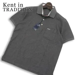 【新品 未使用】 Kent in TRADITION ケント 春夏★ 半袖 鹿の子 ロゴ刺繍 ポロシャツ Sz.M メンズ 灰 グレーのサムネイル