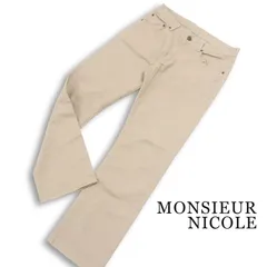 MONSIEUR NICOLE ムッシュ ニコル 通年★ ヘリンボーン スリム デニム パンツ ジーンズ Sz.48 メンズのサムネイル