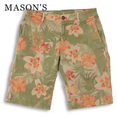MASON'S メイソンズ 春夏★ 花柄 フラワー 総柄 ストレッチ ハーフ ショート パンツ Sz.44 メンズのサムネイル