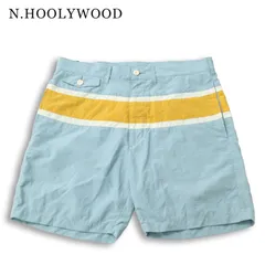 N.HOOLYWOOD ミスターハリウッド 春夏★ ナイロン ボーダー ショート パンツ Sz.40 メンズ 日本製のサムネイル