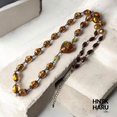 天然琥珀 ネックレス 大粒のしずく（涙）型 ペンダントトップ - メルカリ