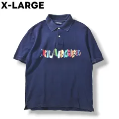 【人気】 エクストララージ X-LARGE カラフルロゴ プリント 半袖 カノコ ポロシャツ L ネイビー メンズのサムネイル