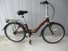 F268★　23800円★完成車発送　折りたたみ中古自転車　ダホン　GLIDE　ブラウン　内装８段　LEDオートライト【24インチ 】 (*^▽^*)のサムネイル
