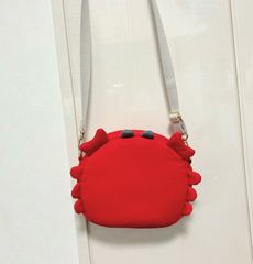 恐竜のショルダーポーチ(大きいサイズ) ピンク系 あみぐるみ